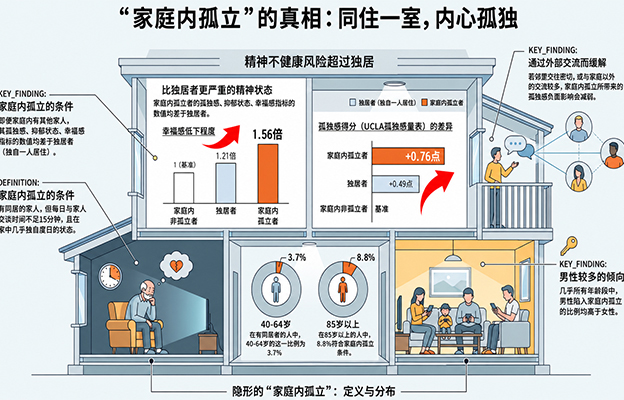 东京都健康长寿医疗中心明确家庭内孤立与精神健康的关系