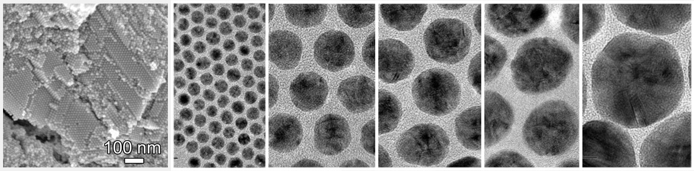 银纳米颗粒的电子显微镜图像