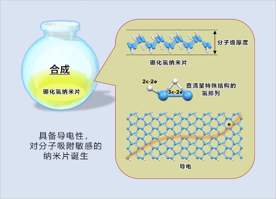 日本开发出可控制导电性的新纳米片材，关键在于氢和硼的独特结构及有机分子吸附